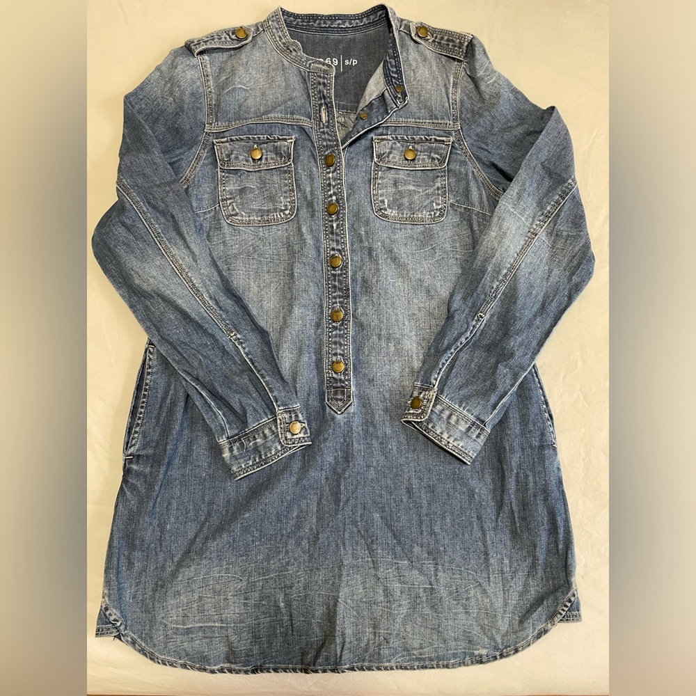 GAP Short Denim Long-Sleeved Dress
